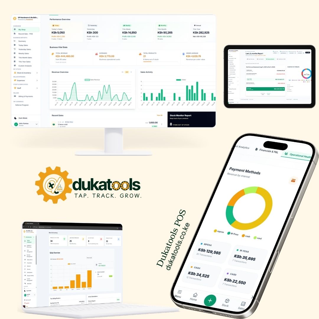 Dukatools mobile interface showing real-time sales tracking
